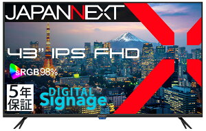 JAPANNEXTbWplNXg TCl[WtfBXvC(43^/IPS(ADS)/FullHD 1920×1080/60Hz/8ms/HDMI1.4/VESA/5Nۏ)(ubN) JN-IPS43FHD2-U-H5