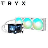 TRYX｜トライエックス PANORAMA 360mm AIO Liquid Cooler ARGB L字型AMOLEDディスプレー搭載 簡易水冷CPU…