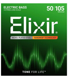 �G���N�T�[ �G���L�x�[�X���iMedium Long Scale/.050-.105�j 14102(ELIXIR) Elixir ELECTRIC BASS NANOWEB 4-String