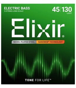 �G���N�T�[ �G���L�x�[�X���iLight Long Scale/.045-.130�j 14202(ELIXIR) Elixir ELECTRIC BASS NANOWEB 5-String