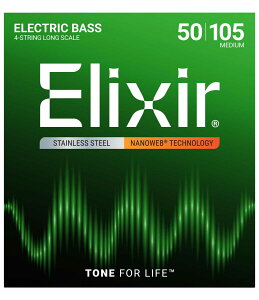 GNT[ GLx[Xi4-String Medium Long Scale/.050 -.105j 14702(ELIXIR) Elixir ELECTRIC BASS STAINLESS NANOWEB
