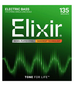 GNT[ 5x[Xp GLx[X oiMedium B Long Scale/.135j 15435(ELIXIR) Elixir ELECTRIC BASS NANOWEB 5th