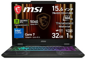 MSIbGGXAC Q[~Om[gp\R Cyborg 15 B2RWi15.6^/Windows 11 Home/Core 7/ 32GB/SSD 1TB/GeForce RTX 5060 /{zL[{[hjIfbZCOC  XPg Cyborg-15-B2RWFKG-1153JP