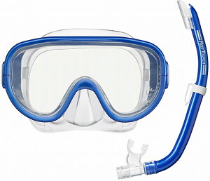 Reef Tourer(リーフツアラー) マスク&弁付きWガードシュノーケル 大人用 2点セット(マンダブルー) TBT-RC9106-MB