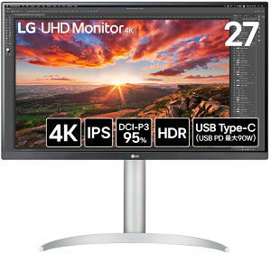 LGGNgjNXbGW[ 4KtfBXvC(27^/IPS/4K UHD 3840×2160/60Hz/5ms/HDR400/HDMI/DP1.4/VESA/3Nۏ؁EP_ۏ)(Vo[) UHD Monitor 27UP850K-W