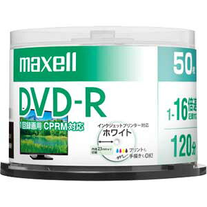 �}�N�Z�� 16�{���Ή�DVD-R 50���p�b�N 4.7GB �z���C�g�v�����^�u�� DRD120PWE.50SP