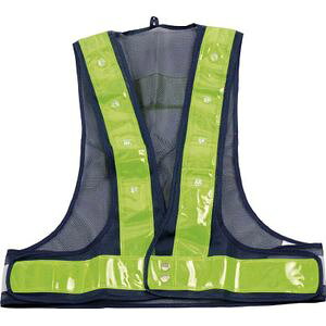 トラスコ中山 LED付安全ベスト ネイビー×反射材イエロー 赤色LED TFAB-01 安全ベスト