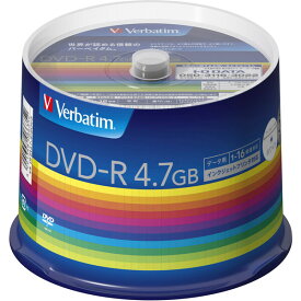 バーベイタム データ用16倍速対応DVD-R50枚パック4.7GB　ホワイトプリンタブル Verbatim DHR47JP50V3