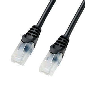 �T�����T�v���C �c���܂�h�~ �X�^���_�[�h CAT5e LAN�P�[�u���i1m�E�u���b�N�j LA-Y5TS-01BK
