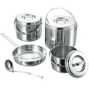 キャプテンスタッグ 3層鋼キャンピングクッカーLセット<バッグ付> M-8601