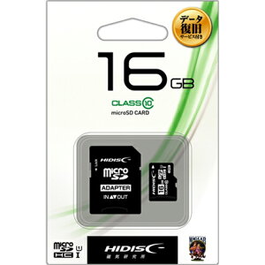 HIDISC microSDHC�������J�[�h 16GB CLASS10 UHS-I HDMCSDH16GCL10DS