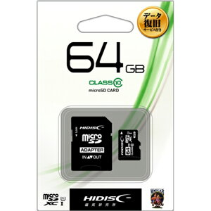HIDISC microSDXCJ[h 64GB CLASS10 UHS-I HDMCSDH64GCL10DS
