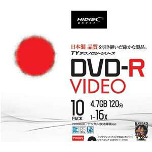 HIDISC 16{ΉDVD-R 10pbN4.7GB Chv^u TYDR12JCP10SC