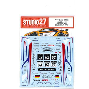 X^WI27 1/24 MP4-12C Lapidus #62 BLANCPAIN 2012 fJ[itW~ΉjyST27-DC972z fJ[