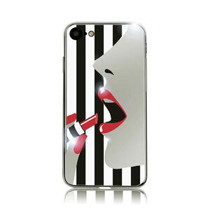 dreamplus iPhone SE�i��2����j/8/7�p �n�C�u���b�h�P�[�X STRIPE MIRROR CASE ���b�h���b�v�i���b�h���b�v�j DP10177I7S