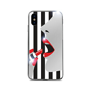 dreamplus iPhone XS/X�p �n�C�u���b�h�P�[�X STRIPE MIRROR CASE�i���b�h���b�v�j DP10155I8