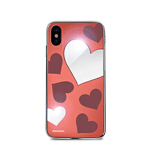 dreamplus iPhone XS/X�p �n�C�u���b�h�P�[�X HEART MIRROR CASE�i���b�h�j DP10158I8