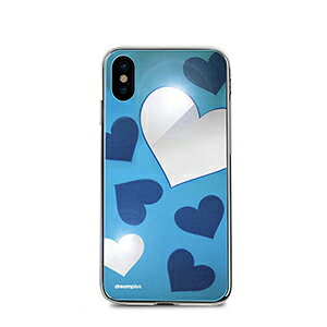 dreamplus iPhone XS/X�p �n�C�u���b�h�P�[�X HEART MIRROR CASE�i�u���[�j DP10160I8