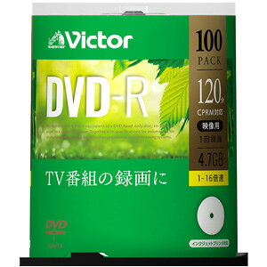 Victor 16�{���Ή�DVD-R 100���p�b�N4.7GB �z���C�g�v�����^�u�� VHR12JP100SJ1 �r�N�^�[
