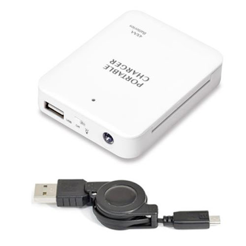 JTT USB電池パック microUSB ケーブルセット (ホワイト)  USBDP3M-WH