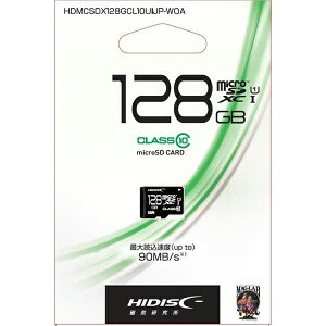 HIDISC microSDXCJ[h 128GB CLASS10 UHS-I MCSDX128GCL10UIJPWOA