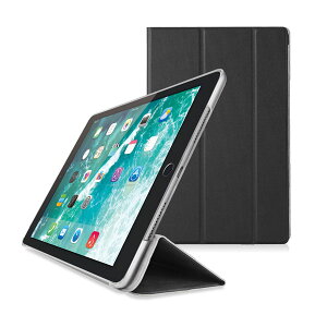 �G���R�� iPad 9.7�C���`�i2018�N/2017�N���f���j�p �t���b�v�J�o�[ �w�ʃN���A �\�t�g���U�[ 2�A���O�� �X���[�v�Ή��i�u���b�N�j TB-A18RWVBK