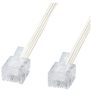 サンワサプライ やわらかスリムケーブル(ホワイト・10m) TEL-S2-10N2