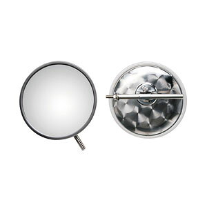 信栄物産 ロードビューミラー 平面ミラー・丸棒タイプ 丸型 直径210mm ステンレスウロコ(グレー)トラック補助ミラー 1個 FB-20CU(G) オートアクセサリー