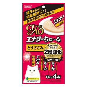 ちゅーる チャオチュール おやつ キャットフード 猫用おやつ CIAO エナジーちゅ〜る とりささみ 14g×4本 いなばペットフード SC-163エナジ-チユ-ルトリササミ