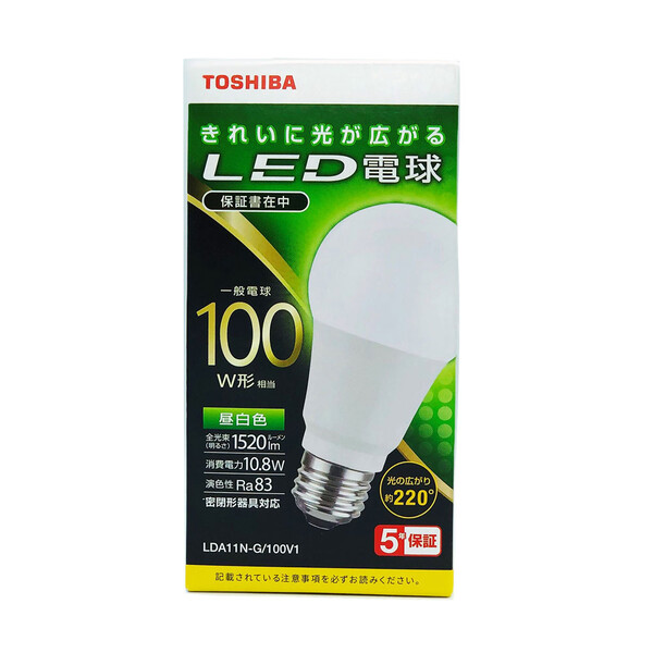 LDA11N-G 感謝価格 100V1 東芝 LED電球 一般電球形 1520lm 送料無料お手入れ要らず TOSHIBA 昼白色相当 LDA11NG100V1