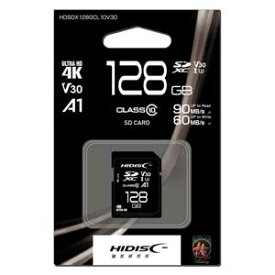 HDSDX128GCL10V30 HIDISC 4K対応 SDXCメモリカード 128GB Class10 UHS-I