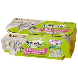 猫用 トイレ デオトイレ 子猫から体重5kgの成猫用 本体セット ナチュラルアイボリー＆イエロー ユニ・チャーム デオトイレコネコカラセイネコヨウ