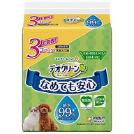ペット用品 ペットシート デオクリーン 純水99％ウェットティッシュ つめかえ用 70枚×3個パック ユニ・…