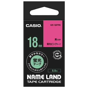 �J�V�I �e�[�v�J�[�g���b�W �u���F�e�[�v�i18mm��/�u���s���N�e�[�v/�������j CASIO NAME LAND�i�l�[�������h�j XR-18F-PK