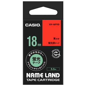 �J�V�I �e�[�v�J�[�g���b�W �u���F�e�[�v�i18mm��/�u���ԃe�[�v/�������j CASIO NAME LAND�i�l�[�������h�j XR-18F-RD