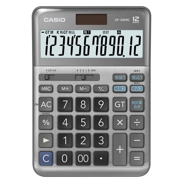 カシオ 電卓 12桁 CASIO 軽減税率計算対応電卓 デスクタイプ DF-200RC-N