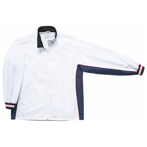 CB182102S-1129-XO コンバース 男女兼用 ウォームアップジャケット（前ファスナー・裾ボックスタイプ）（ホワイト×ネイビー・サイズ