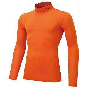 プーマ メンズ コンプレッション モックネック LS シャツ(ゴールデンポピー・サイズ:XL) PAJ-656331-08-XL PUMA サッカー・フットサル用インナーウェア