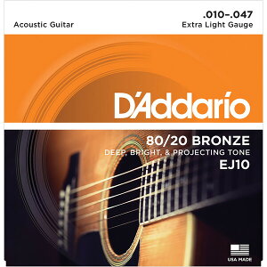 __I AR[XeBbNM^[iExtra Light .010-.047j EJ-10(DADDARIO) 80/20 BRONZE