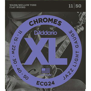 __I GLM^[iJazz Light .011-.050j ECG-24(DADDARIO) XL CHROMES (FLAT WOUND)