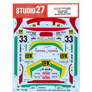 X^WI27 1/24 ZJ GT-FOUR ST165 hLUKh #33 Monte-Carlo 1989 fJ[yDC1024z