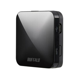 コンパクト無線LANルーター BUFFALO （バッファロー） ホテル用Wi-Fiルーター Wi-Fi 5(11ac)対応 433/150Mbps BUFFALO AirStation（ブラック） 携行ポーチ、LANケーブル付き WMR-433W2-BK