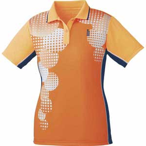 GOS-T1803-5-XL ゴーセン 祝日 海外限定 レディース ゲームシャツ ネオンオレンジ バドミントン用シャツ テニス GOSEN サイズ：XL
