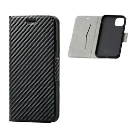 エレコム iPhone 11用 ソフトレザーケース/薄型/磁石付（カーボン調ブラック） PM-A19CPLFUCB