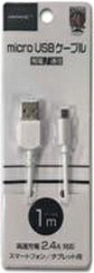 HIDISC �[�d�E�ʐM�pmicroUSB�P�[�u�� 1m�i�z���C�g�j HD-MCC1WH
