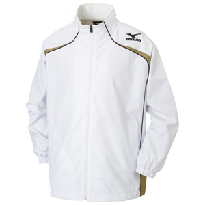 W2JE690101150 ミズノ ジュニア ウィンドブレーカーシャツ 5％OFF 予約販売品 MIZUNO ホワイト×ゴールド×ブラック サイズ：150