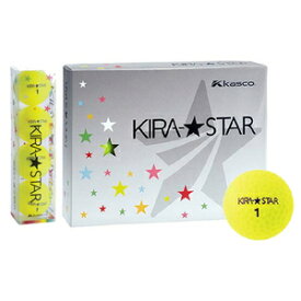 KIRA STAR 2N YE 12P キャスコ KIRA★STAR 1ダース 12個入り（イエロー） Kasco キラスター ゴルフボール