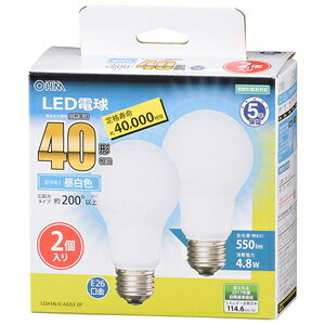 �I�[�� LED�d�� ��ʓd���` 550lm�i�����F�����j�y2�Z�b�g�z LDA5N-G AG53 2P OHM 06-3298 [LDA5NGAG532P]