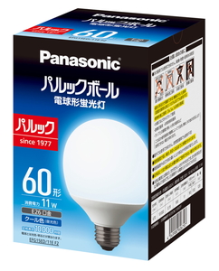 お得セット EFG15ED11EF2 パナソニック 電球形蛍光ランプ G60形 Panasonic クール色 期間限定 昼光 パルックボール