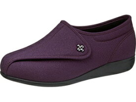 L011-5E-PPLM-24.0 アサヒシューズ レディース　快歩主義　介護シューズ　5E　両足（パープルラメ・サイズ：24.0cm） 女性　婦人　介護靴　リハビリ　ストレッチ素材　幅広　ワイドサイズ